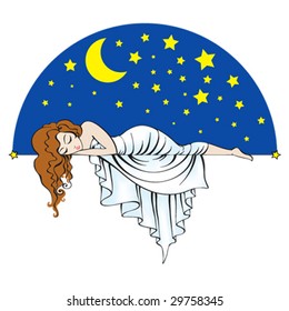 Dama durmiente - ilustración vectorial