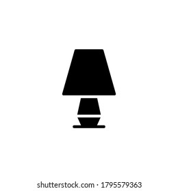 Sleeping lamp icon, table lamp icon in black flat glyph, filled style isolated on white background