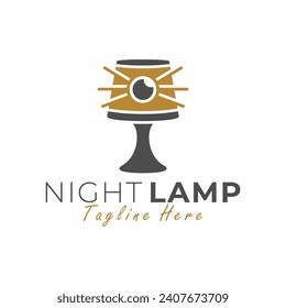 sleeping lamp illustration logo design