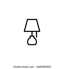 Sleeping light icon symbol in linear, outline icon isolated on white background