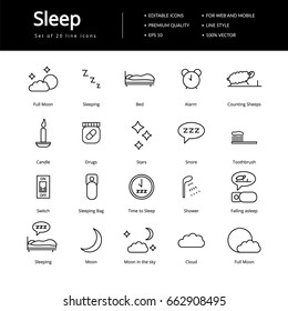 Sleeping Line Icons