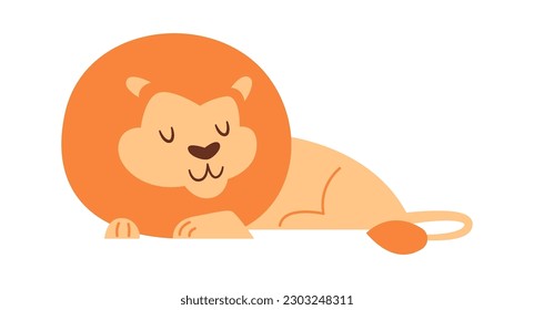 Sleeping lion animal Vector Illustration