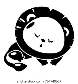 Sleeping lion icon. Simple illustration of sleeping lion vector icon for web