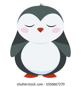 Sleeping little penguin. Vector. The cute penguin. Without a background.