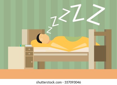 Sleeping man. flat vector