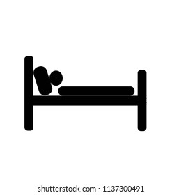 Sleeping man icon isolated on white background. Vector illustration.Hotel symbol.