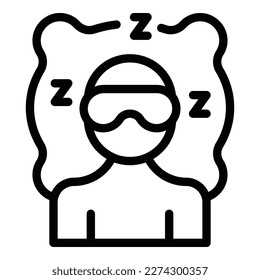 Sleeping man icon outline vector. Person dream. Health pillow