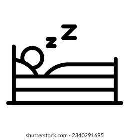 Sleeping man icon outline vector. Sleep bed. Person boy