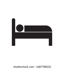 Sleeping man on bed icon. Hotel and motels element for mobile concept and web applications. Vector illustration.