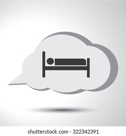 Sleeping man sign flat icon