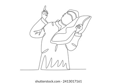 A sleeping man. World sleep day one-line drawing
