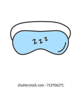 Sleeping mask color icon. Dense bandage on eyes. Isolated vector illustration