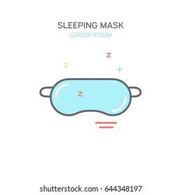 Sleeping Mask Color Line Style Icon. Isolated Vector Illustration.