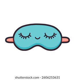 sleeping mask comfortable flat color vector illustration template design