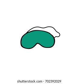 sleeping mask doodle icon