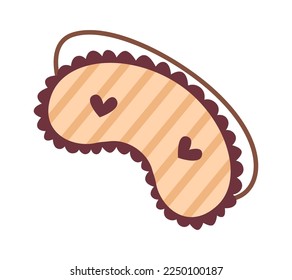 Sleeping mask flat icon Cute fabric for night eye accessory. Vector illustration