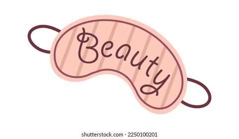 Sleeping mask flat icon Cute fabric for night eye accessory. Vector illustration