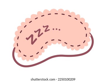 Sleeping mask flat icon Cute textile Accessory. Vector illustration