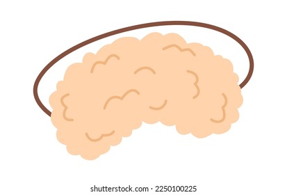 Sleeping mask flat icon Cute fabric for night eye accessory. Vector illustration