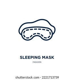 sleeping mask icon from fashion collection. Thin linear sleeping mask, night, dream outline icon isolated on white background. Line vector sleeping mask sign, symbol for web and mobile