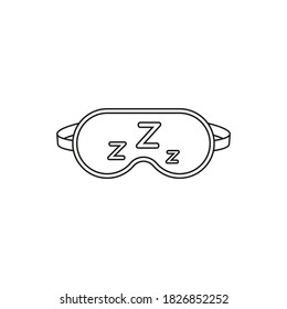 Sleeping mask icon. Line style. Vector illustration. 