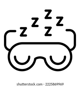 Vector de contorno de icono de máscara de sueño. Comida para café. Beber en casa