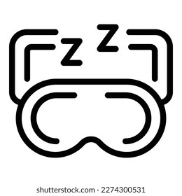 Sleeping mask icon outline vector. Sleep disorder. Bed person