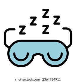 Sleeping mask icon outline vector. Coffee food. Drink home color flat