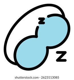 Sleeping mask icon. Outline sleeping mask vector icon color flat isolated