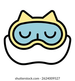 Sleeping mask icon. Outline Sleeping mask vector icon for web design isolated on white background color flat