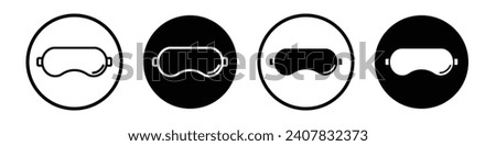 Sleeping mask icon set. eye sleep mask vector symbol in black filled and outlined style.