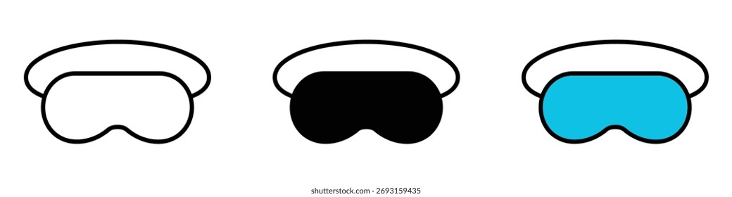 Ícone de máscara de dormir vetor. noites repousantes e viagem conforto símbolo. ilustração vetorial.
