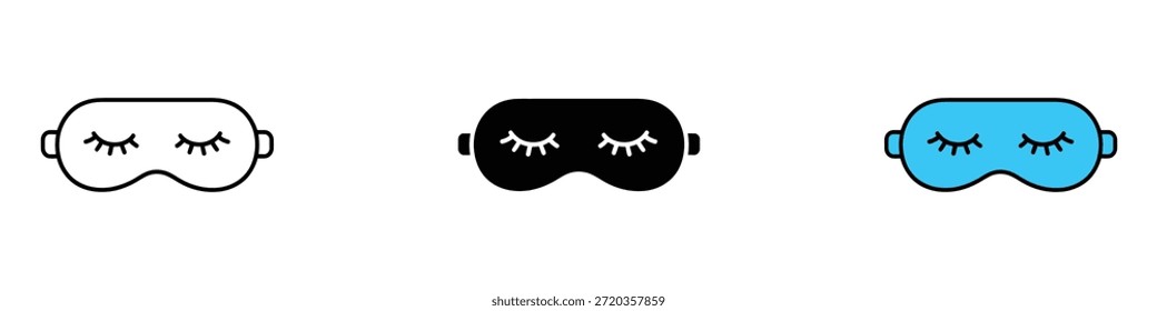 Ícone de máscara de dormir vetor. símbolo de relaxamento relaxante e relaxante noturno. ilustração vetorial.