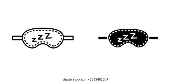 Sleeping mask icons in outline and fill. vector illustration for ui.