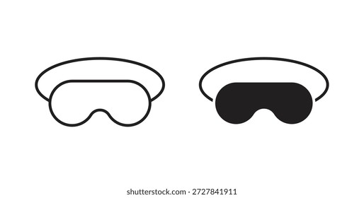 Sleeping mask icons. Outline icons vector collection. flat illustrations