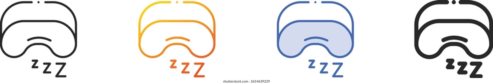 sleeping mask icon.Thin Linear, Gradient, Blue Stroke and bold Style Design Isolated On White Background