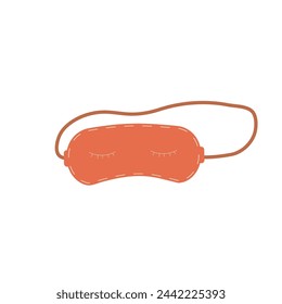 Sleeping mask isolated on white background. Vector flat illustration.