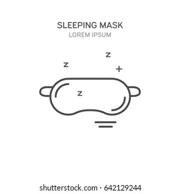 Sleeping mask line style icon. Vector illustration. 