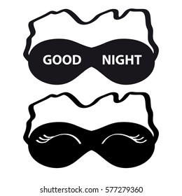 Sleeping mask on white background. Vector illustration.