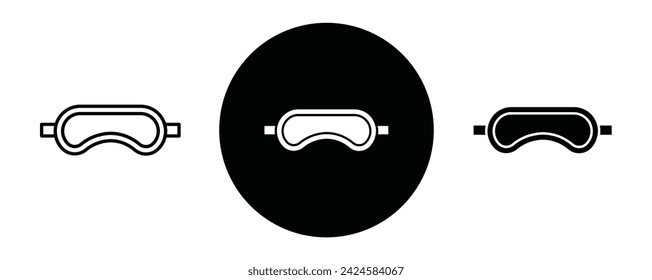Sleeping mask outline icon collection or set. Sleeping mask Thin vector line art