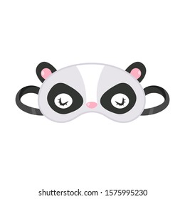 Sleeping mask in panda bear face shape vector illustration