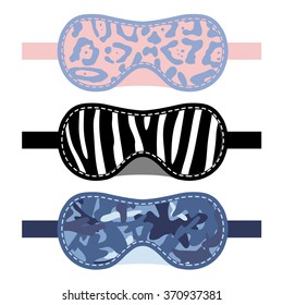 Sleeping mask set. Vector illustration