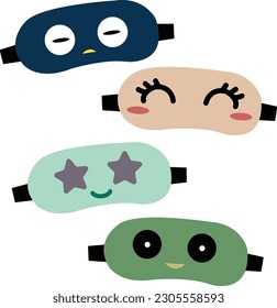 Ilustración de diseño vectorial de máscara de sueño sobre fondo blanco. Es bueno para dormir y útil cuando viaja