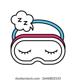 Sleeping Mask Vector Filled outline illustration style icon. EPS 10 file
