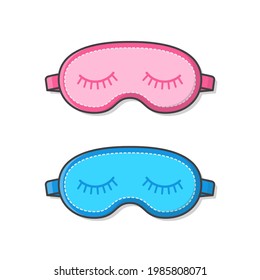 Sleeping Mask Vector Icon Illustration. Cute Sleep Mask Flat Icon