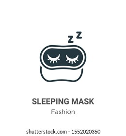 Sleeping mask vector icon on white background. Flat vector sleeping mask icon symbol sign from modern fashion collection for mobile concept and web apps design.