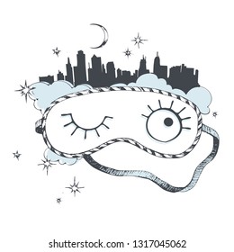 Sleeping mask. Vector illustration.