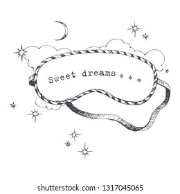 Sleeping mask. Vector illustration.