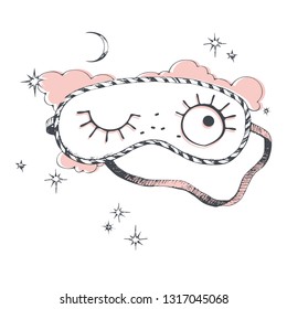 Sleeping mask. Vector illustration.