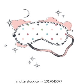 Sleeping mask. Vector illustration.